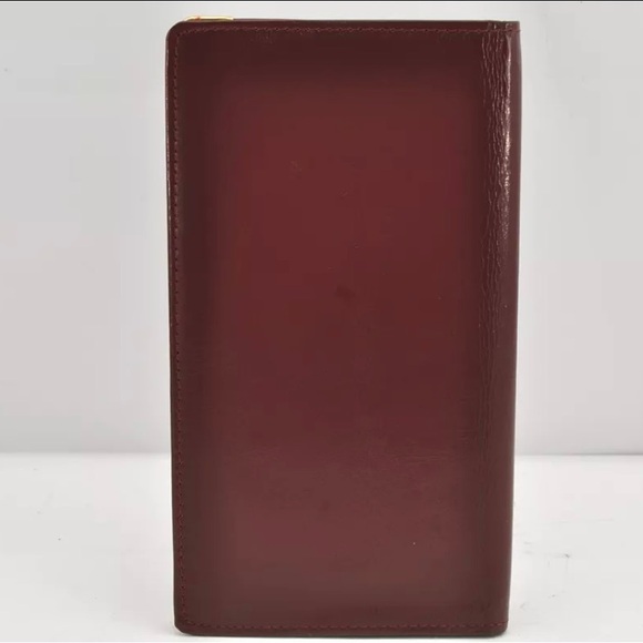 Authentic Cartier Must de Cartier Long Wallet Leather Bordeaux Red Box 1858K - Picture 3 of 16